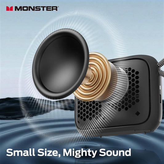 Prenosný Bluetooth reproduktor Monster S520, 5W, TWS, RGB, vodotesný, čierny