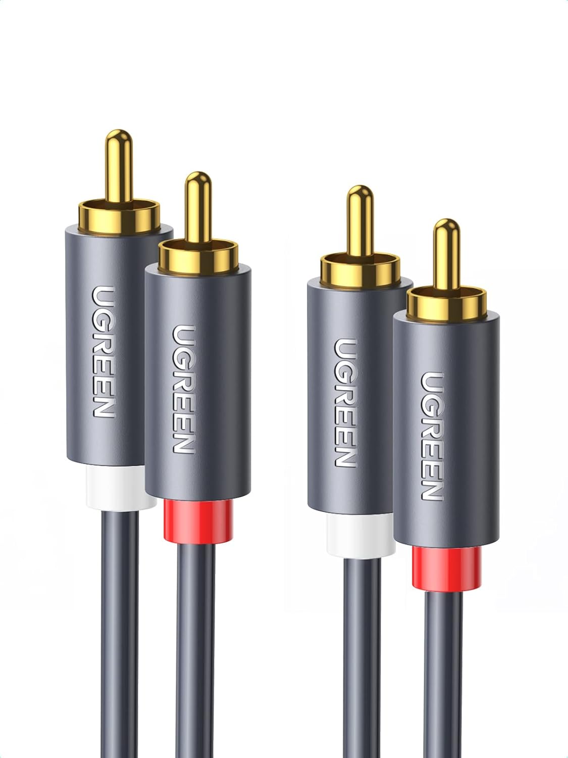 Audio kábel UGREEN AV104, 2 x RCA - 2 x RCA, 1,5 m, čierny