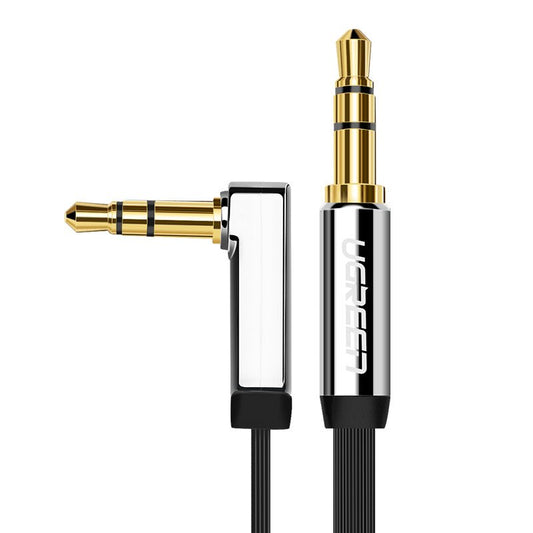 Audio kábel 3,5 mm - 3,5 mm UGREEN AV112 uhlový, 1 m, čierny