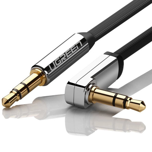 Audio kábel 3,5 mm - 3,5 mm UGREEN AV112 uhlový, 1 m, čierny
