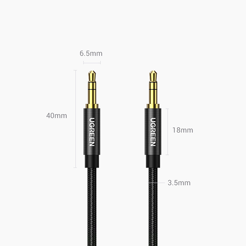 Audio kábel 3.5mm - 3.5mm UGREEN AV112, 1m, Čierny