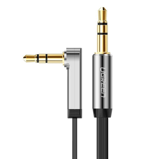 Audio kábel 3,5 mm - 3,5 mm UGREEN AV119 Angled, 0,5 m, čierny