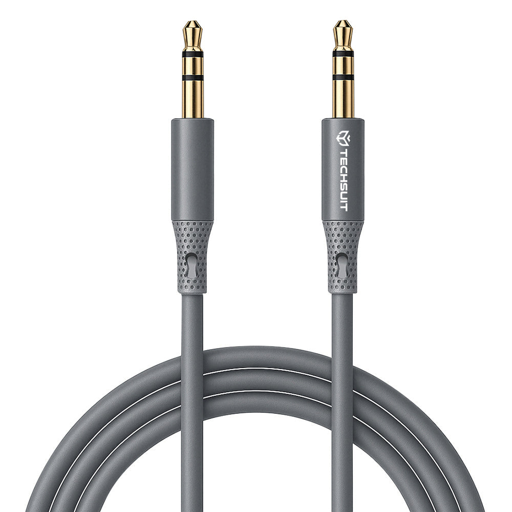 Audio kábel 3.5mm - 3.5mm Techsuit AC3 SoundFlex, 1m, Sivý