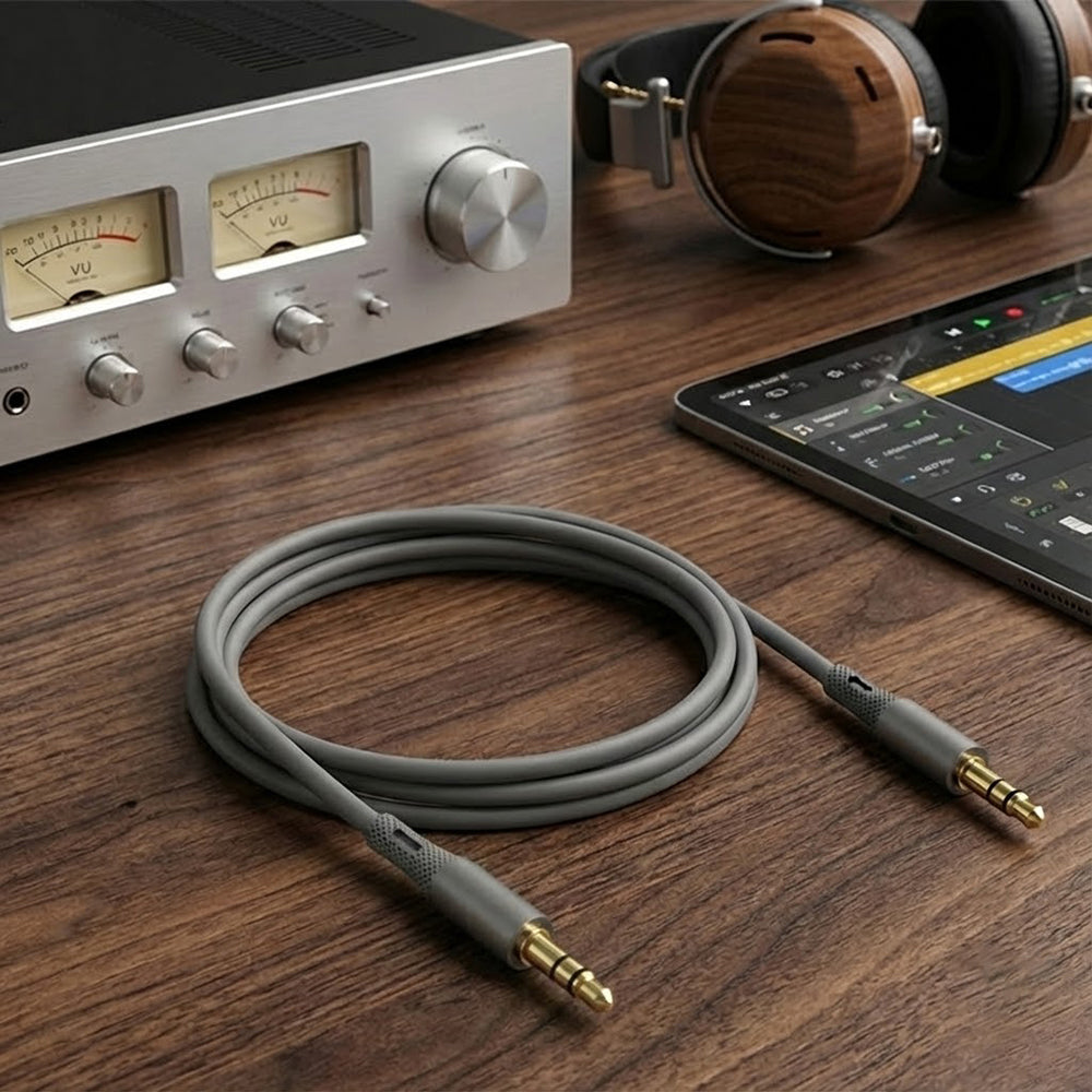 Audio kábel 3.5mm - 3.5mm Techsuit AC3 SoundFlex, 1m, Sivý