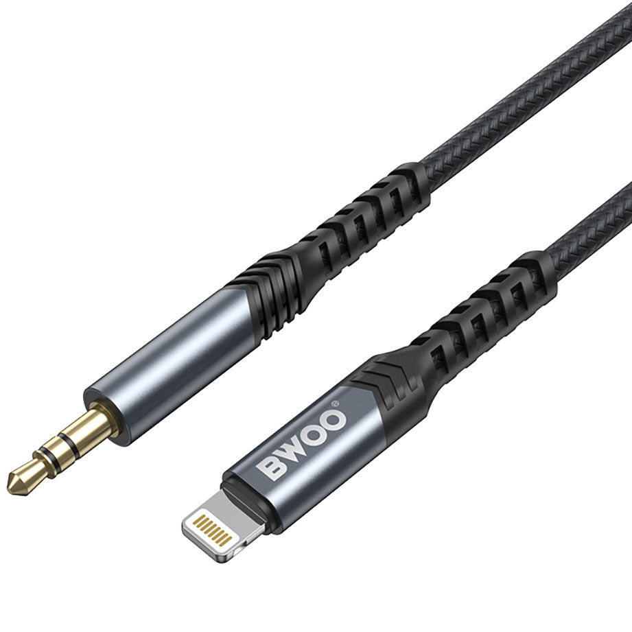 Audio kábel Lightning - 3.5mm BWOO BO-AUX068, 1.2m, Čierny