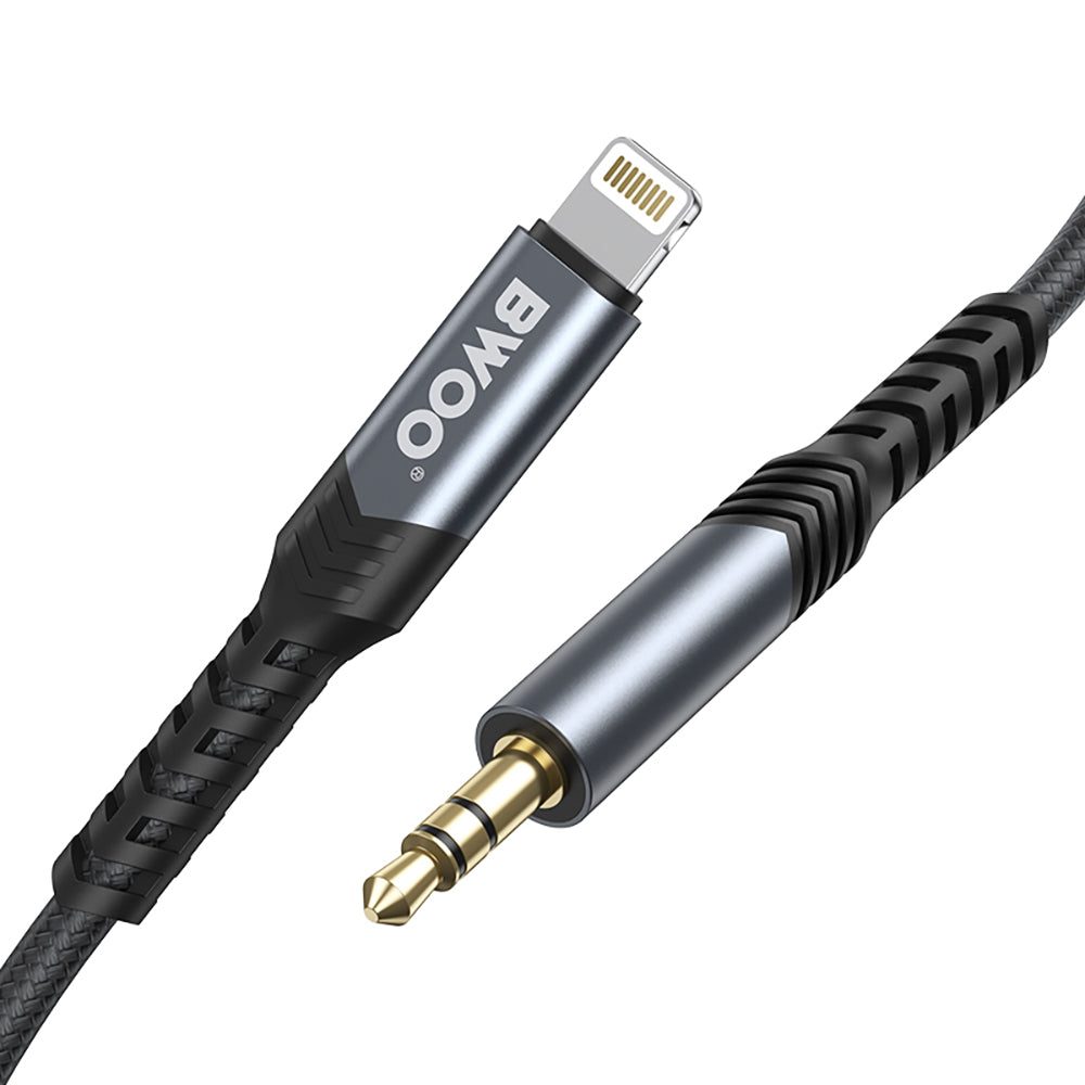 Audio kábel Lightning - 3.5mm BWOO BO-AUX068, 1.2m, Čierny