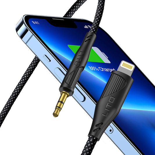 Audio kábel Lightning - 3.5mm Lito LA02, 1m, Čierny