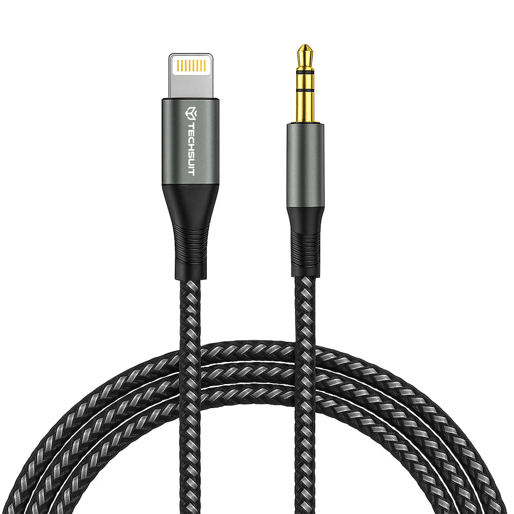 Audio kábel Lightning - 3.5mm Techsuit AC17 NexaSound, 1m, Sivý