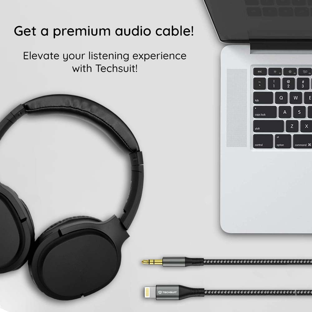 Audio kábel Lightning - 3.5mm Techsuit AC17 NexaSound, 1m, Sivý
