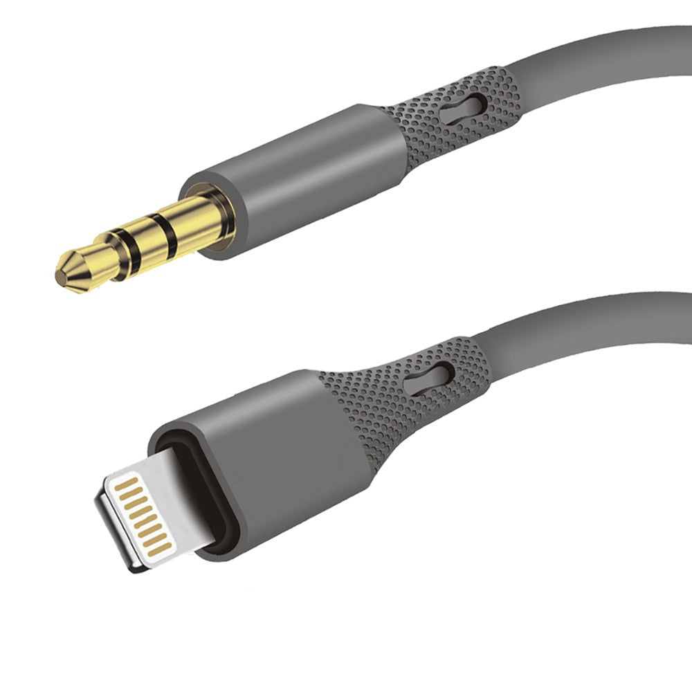 Audio kábel Lightning - 3.5mm Techsuit AC5 SoundFlex, 1m, Sivý