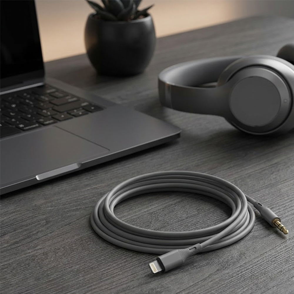 Audio kábel Lightning - 3.5mm Techsuit AC5 SoundFlex, 1m, Sivý