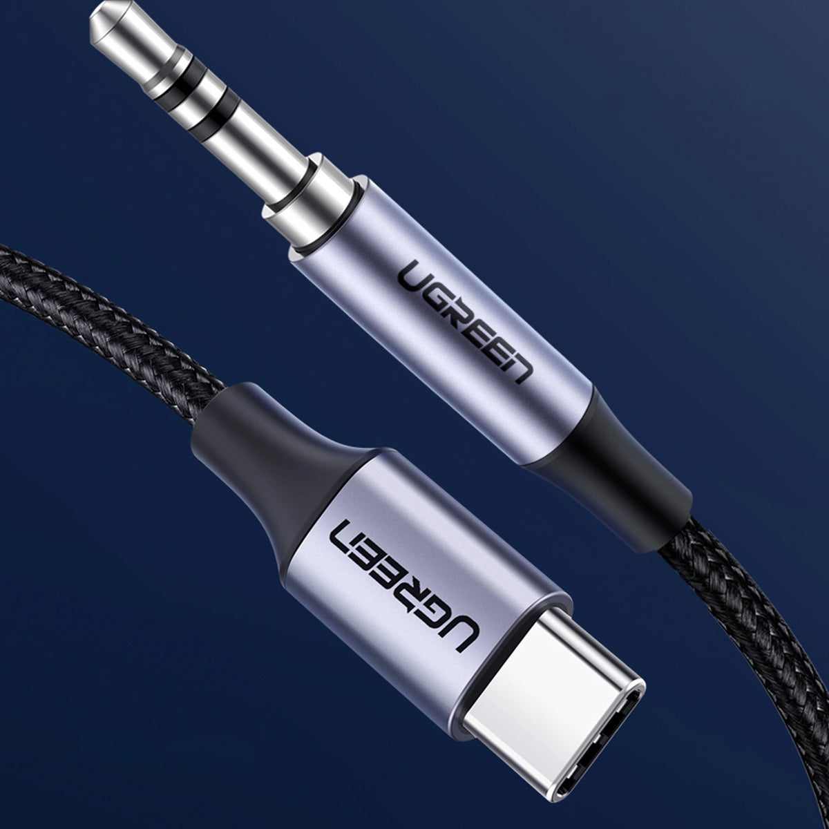 Audio kábel USB-C - 3.5mm UGREEN AV143, 1m, Sivý
