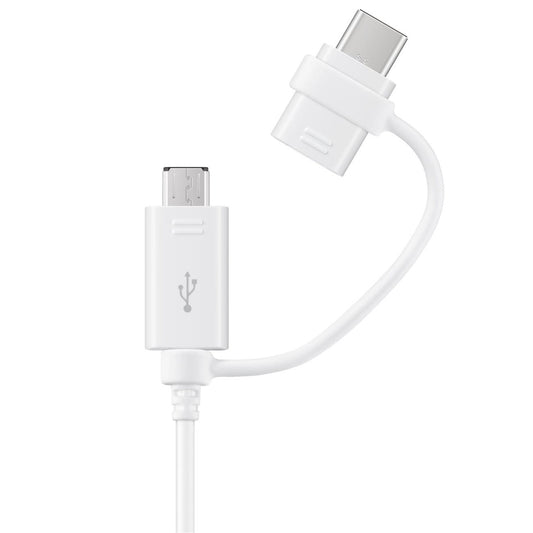 Samsung Combo 2v1 USB-A - USB-C / microUSB dátový a nabíjací kábel 2v1, 18 W, 1,5 m, biely EP-DG930DWEGWWW