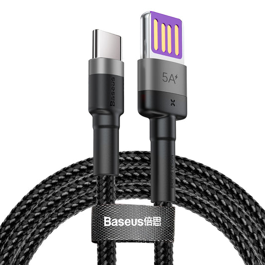 Dátový a nabíjací kábel USB-A - USB-C Baseus Cafule HW Quick Charging, 40 W, 1 m, sivý CATKLF-PG1 CATKLF-PG1