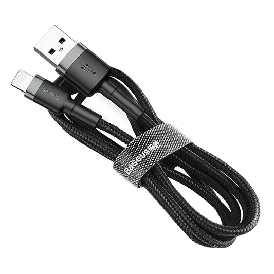Dátový a nabíjací kábel USB-A - Lightning Baseus Cafule, 18 W, 1 m, sivý CALKLF-BG1 CALKLF-BG1