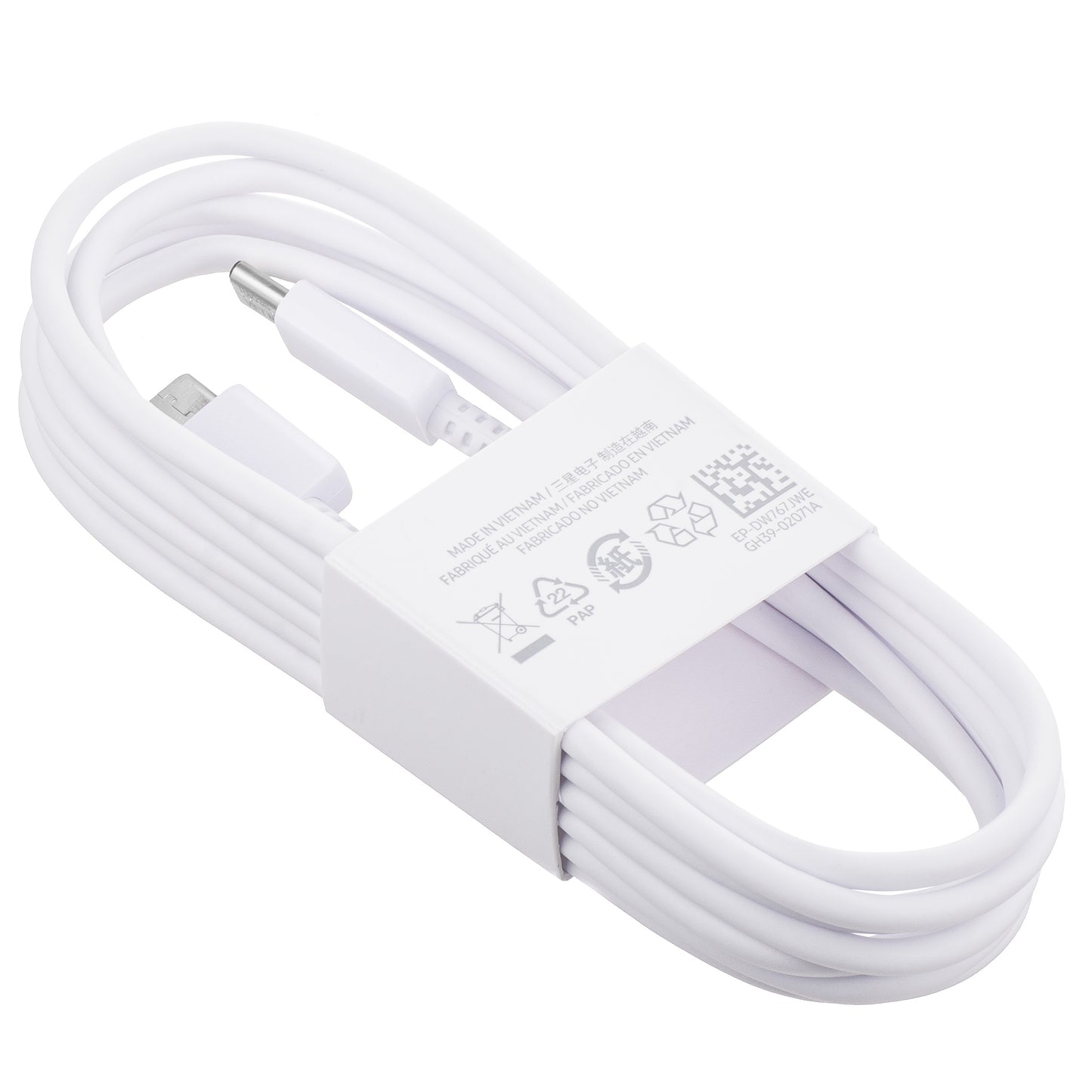 Dátový a nabíjací kábel USB-C - USB-C Samsung EP-DW767JWE, 25W, 1.8m, Biela GP-TOU021RFCWW