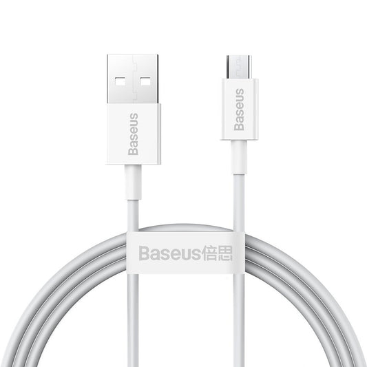 Dátový a nabíjací kábel USB-A - microUSB Baseus Superior Series, 18W, 2m, Biely CAMYS-A02
