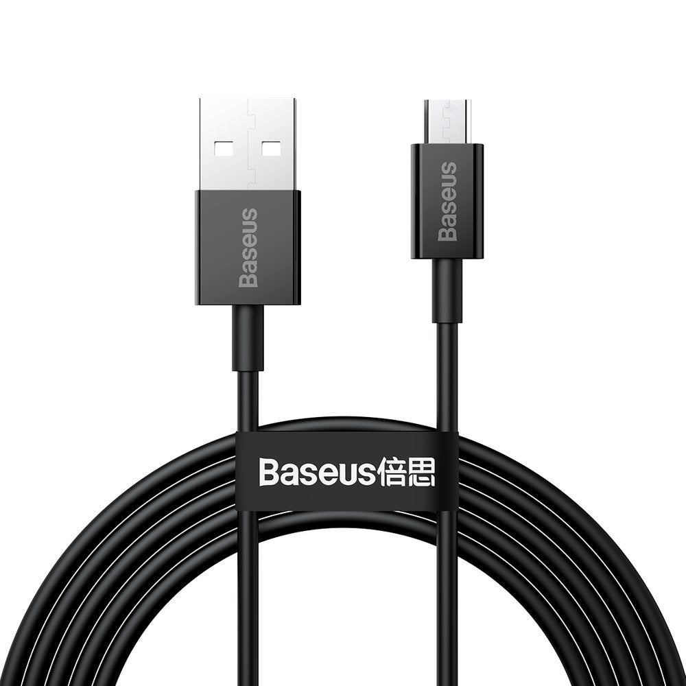 Dátový a nabíjací kábel USB-A - microUSB Baseus Superior Series, 18W, 2m, čierny CAMYS-A01