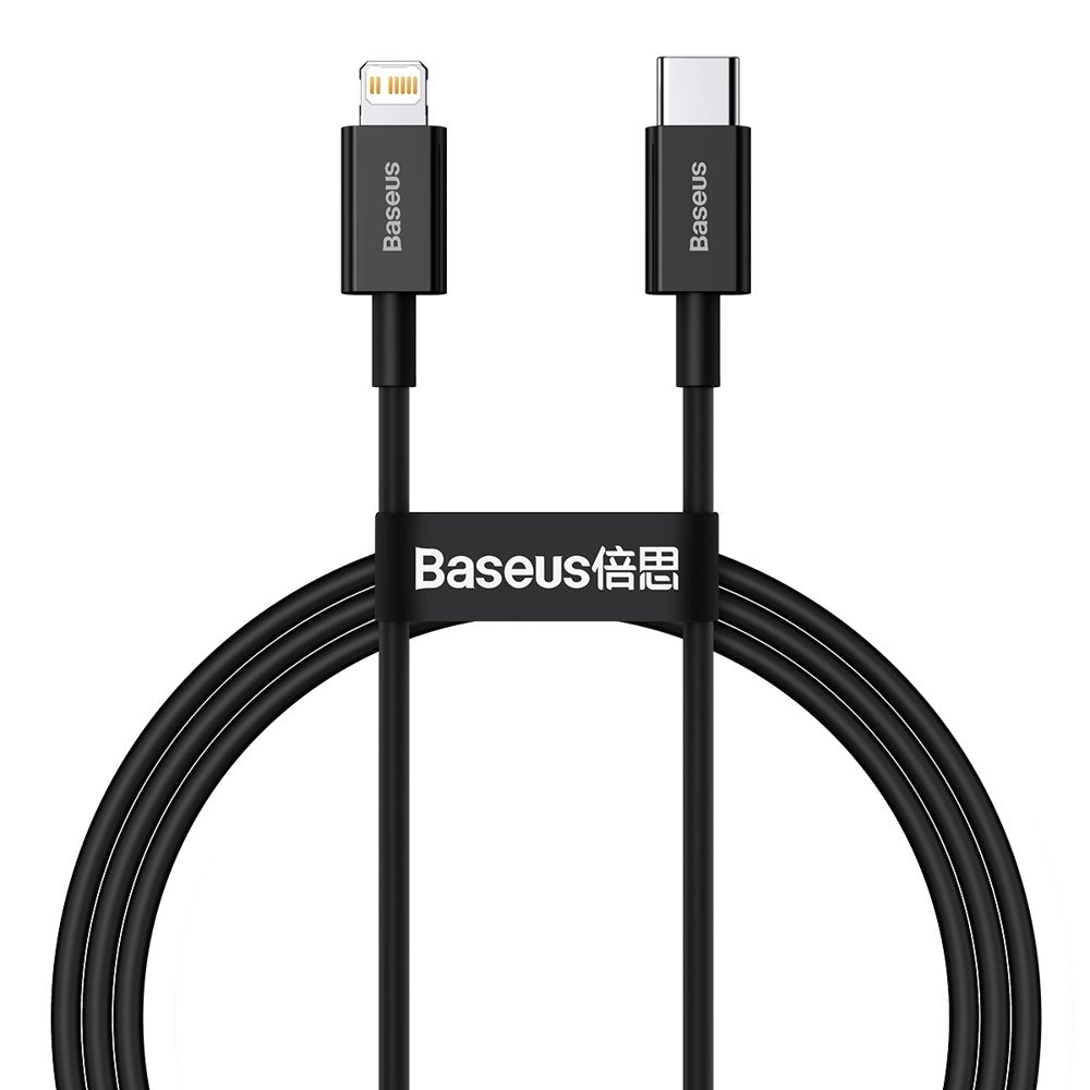 Dátový a nabíjací kábel USB-C - Lightning Baseus Superior Series, 20W, 1m, čierny CATLYS-A01