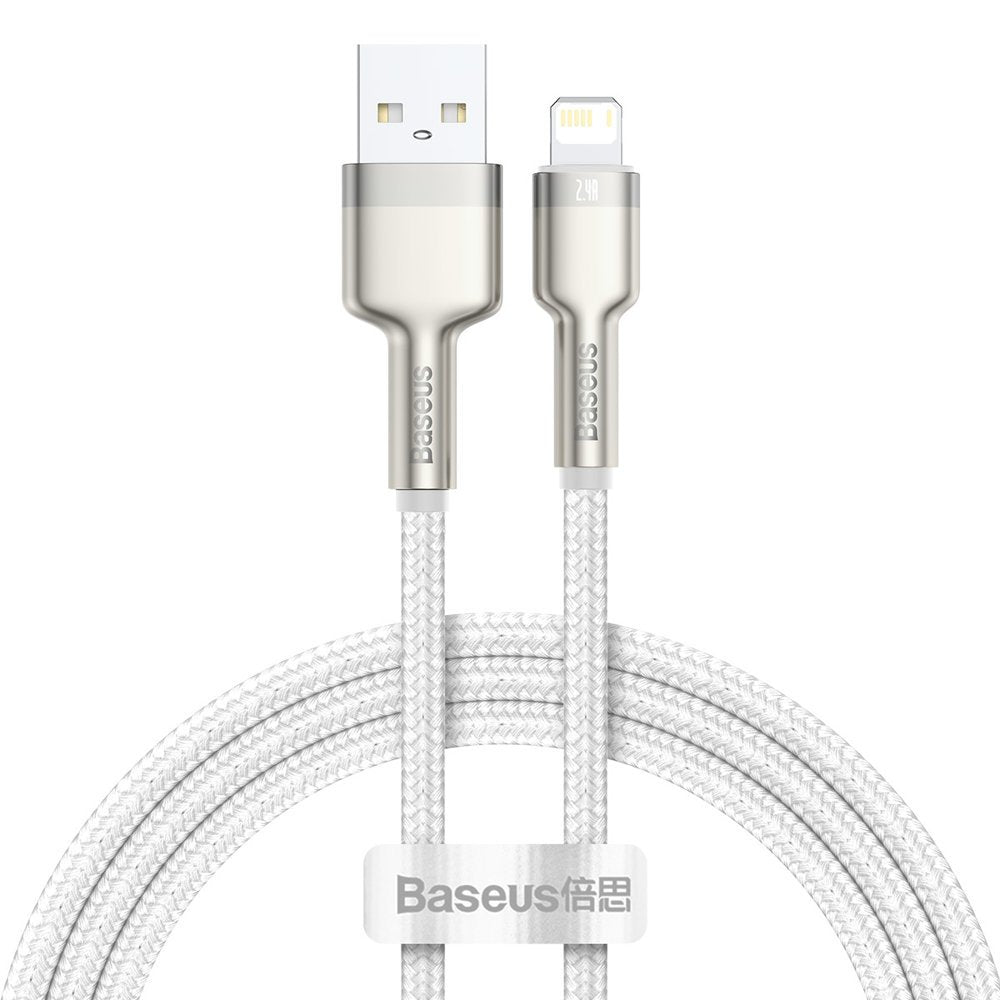 Data and Charging Cable USB-A - Lightning Baseus Cafule Metal Series, 18W, 1m, White CALJK-A02