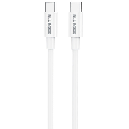 Dátový a nabíjací kábel USB-C - USB-C BLUE BLUE Power BBX44, 100 W, 1 m, biely