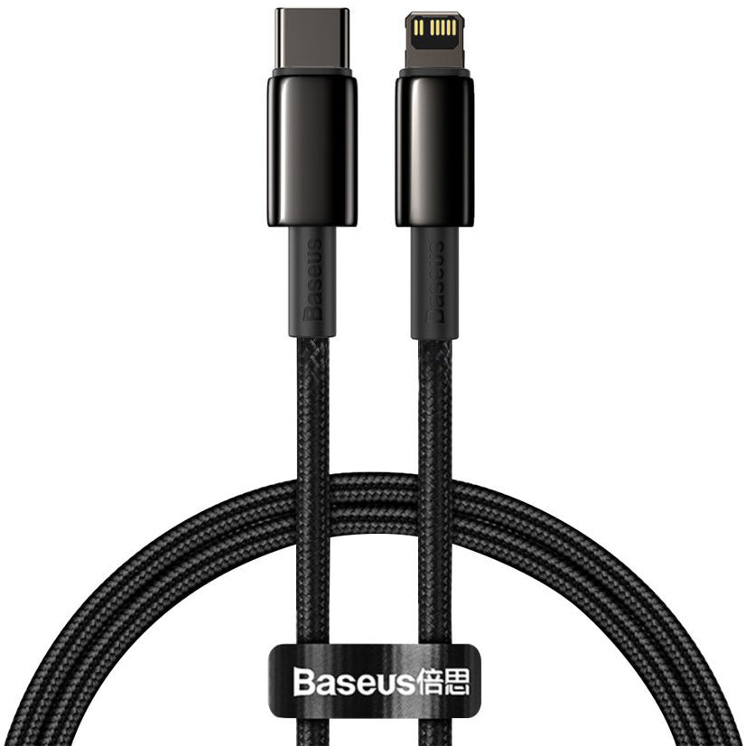 USB-C - Lightning Baseus Tungsten Gold, 20 W, 1 m, čierny CATLWJ-01