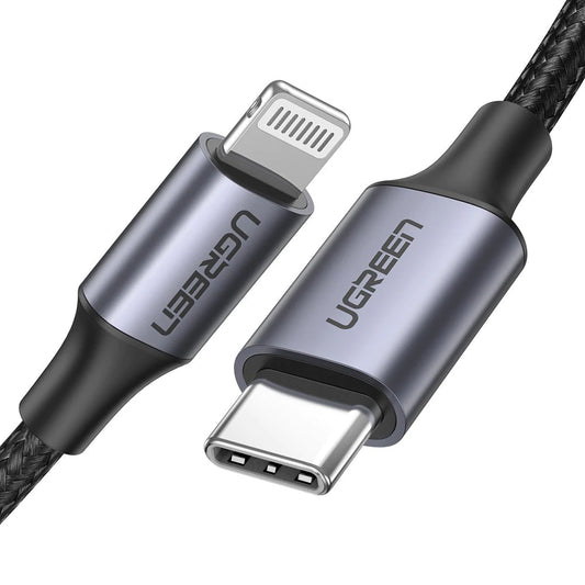 Dátový a nabíjací kábel USB-C - Lightning UGREEN US304, 20W, 1m, čierny