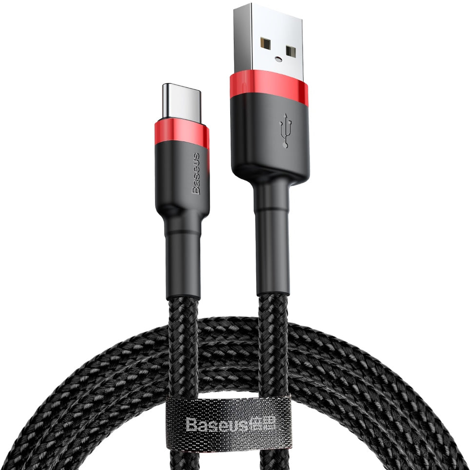 Baseus Cafule USB-A to USB-C Data and Charging Cable, 60W, 0.5m, Red CATKLF-A91