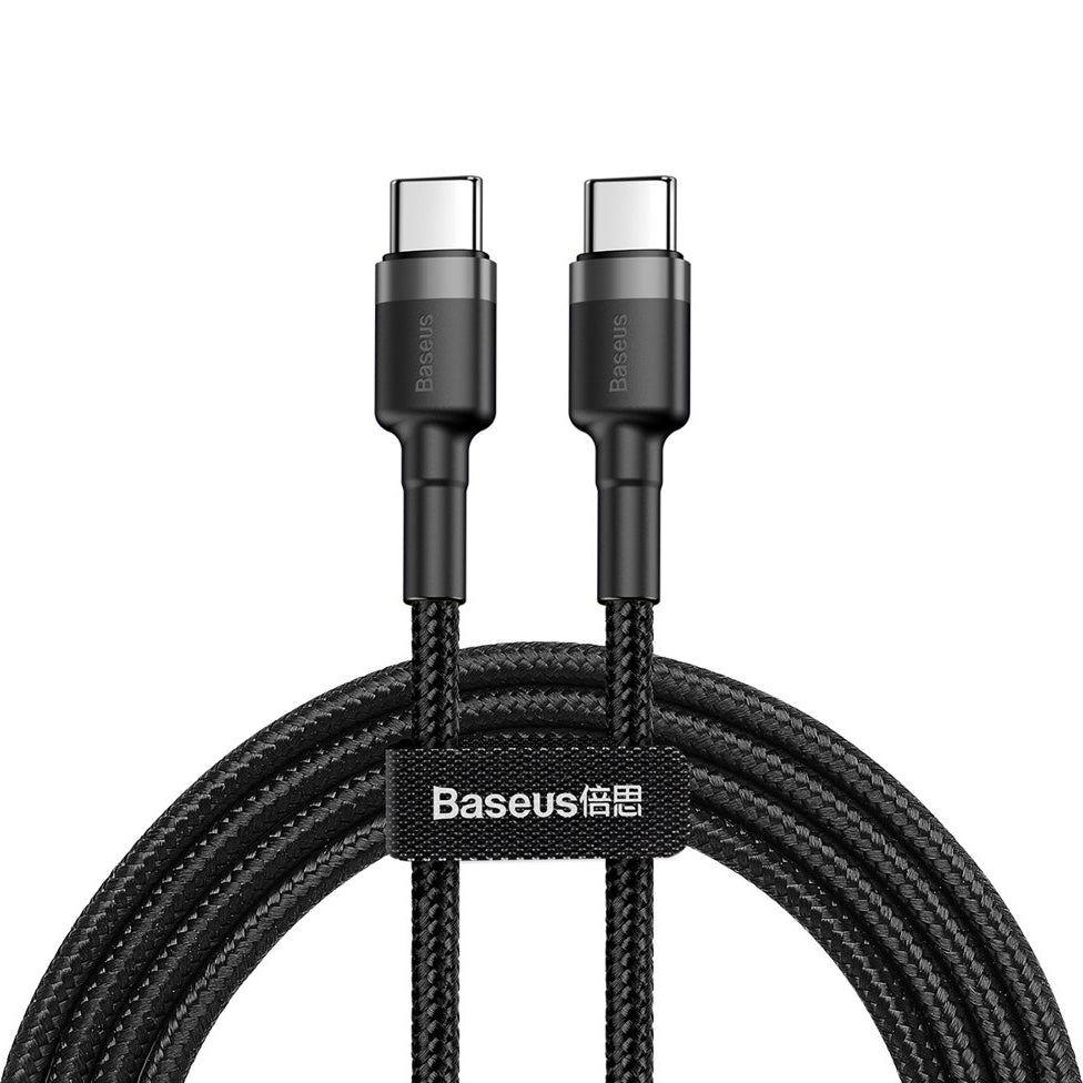 Dátový a nabíjací kábel USB-C - USB-C Baseus Cafule, 60 W, 1 m, čierny CATKLF-GG1