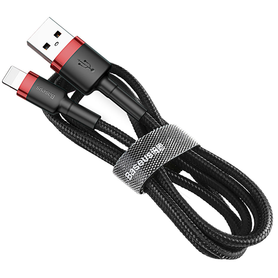 Dátový a nabíjací kábel USB-A - Lightning Baseus Cafule, 18W, 0.5m, Červený CALKLF-A19
