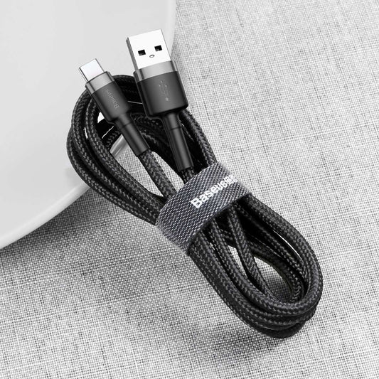 Dátový a nabíjací kábel USB-A na USB-C Baseus Cafule, 60 W, 0,5 m, čierny CATKLF-AG1