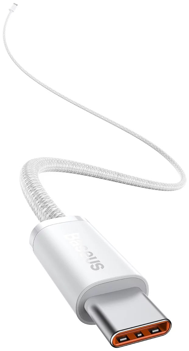 Dátový a nabíjací kábel USB-C - USB-C Baseus Dynamic Series, 100 W, 1 m, biely CALD000202