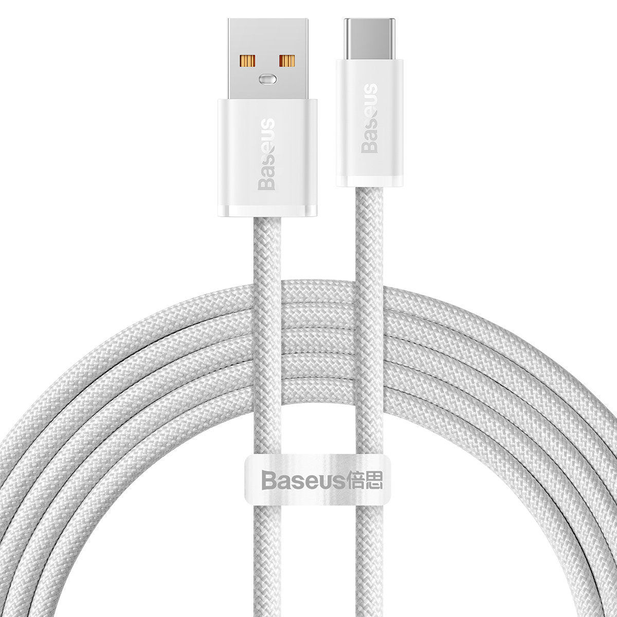 Dátový a nabíjací kábel Baseus Dynamic Series USB-A na USB-C, 100 W, 2 m, biely CALD000702