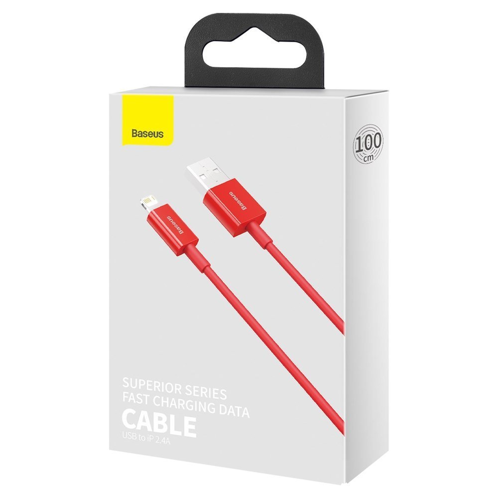 Data and Charging Cable USB-A - Lightning Baseus Superior Series, 20W, 1m, Red CALYS-A09