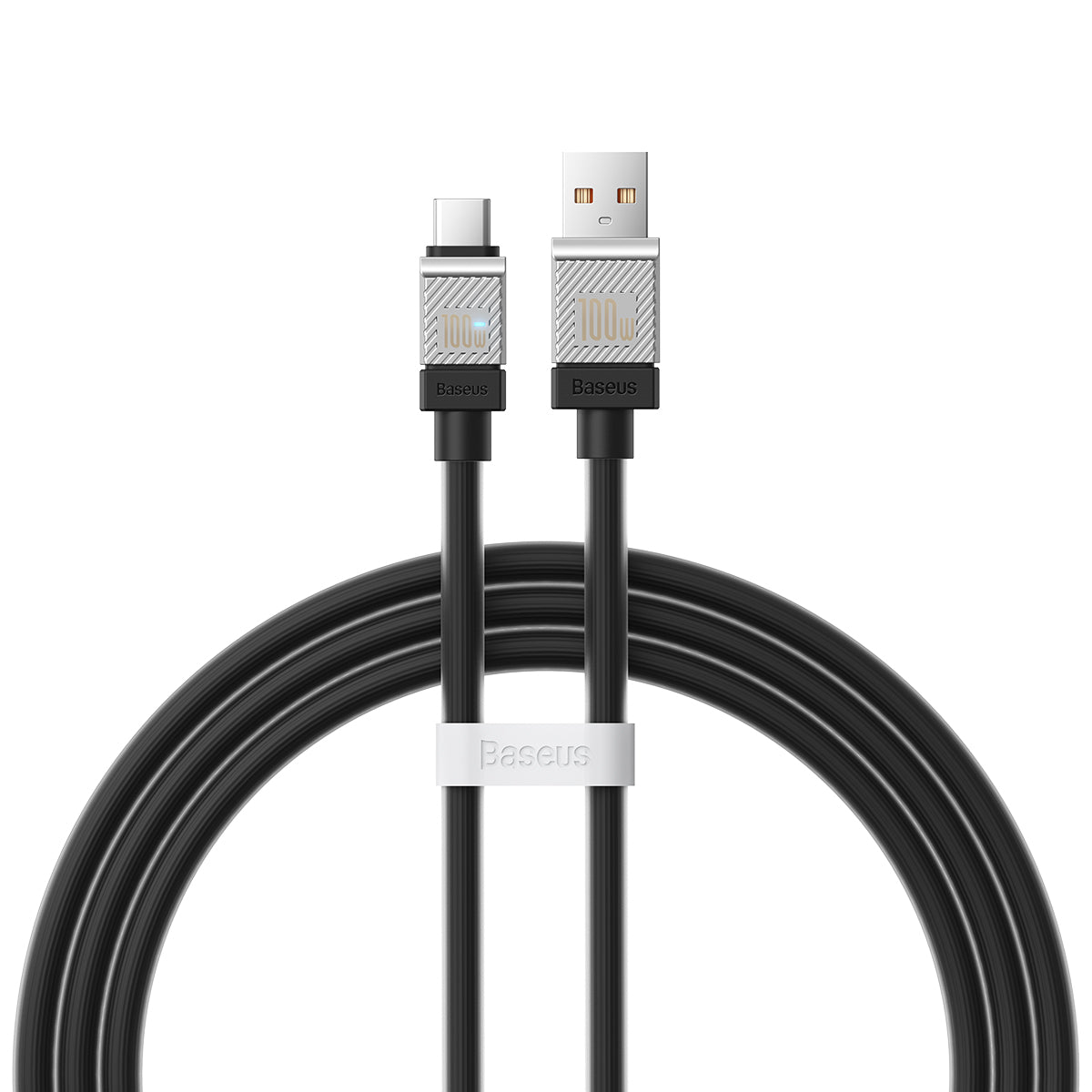 Dátový a nabíjací kábel USB-A - USB-C Baseus CoolPlay, 100W, 1m, Čierny CAKW000601