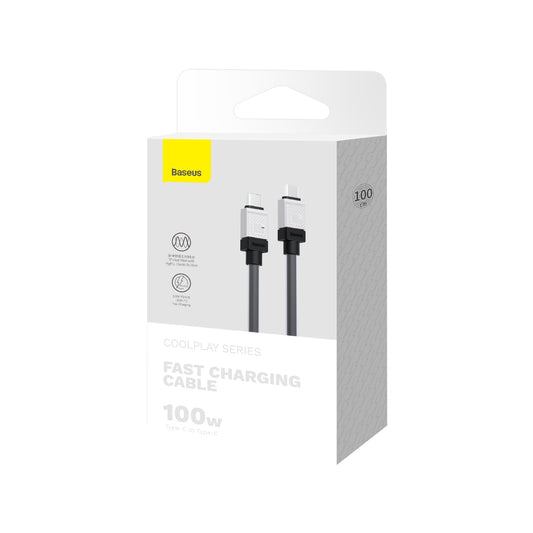 Dátový a nabíjací kábel USB-C - USB-C Baseus CoolPlay, 100W, 1m, Čierny CAKW000201