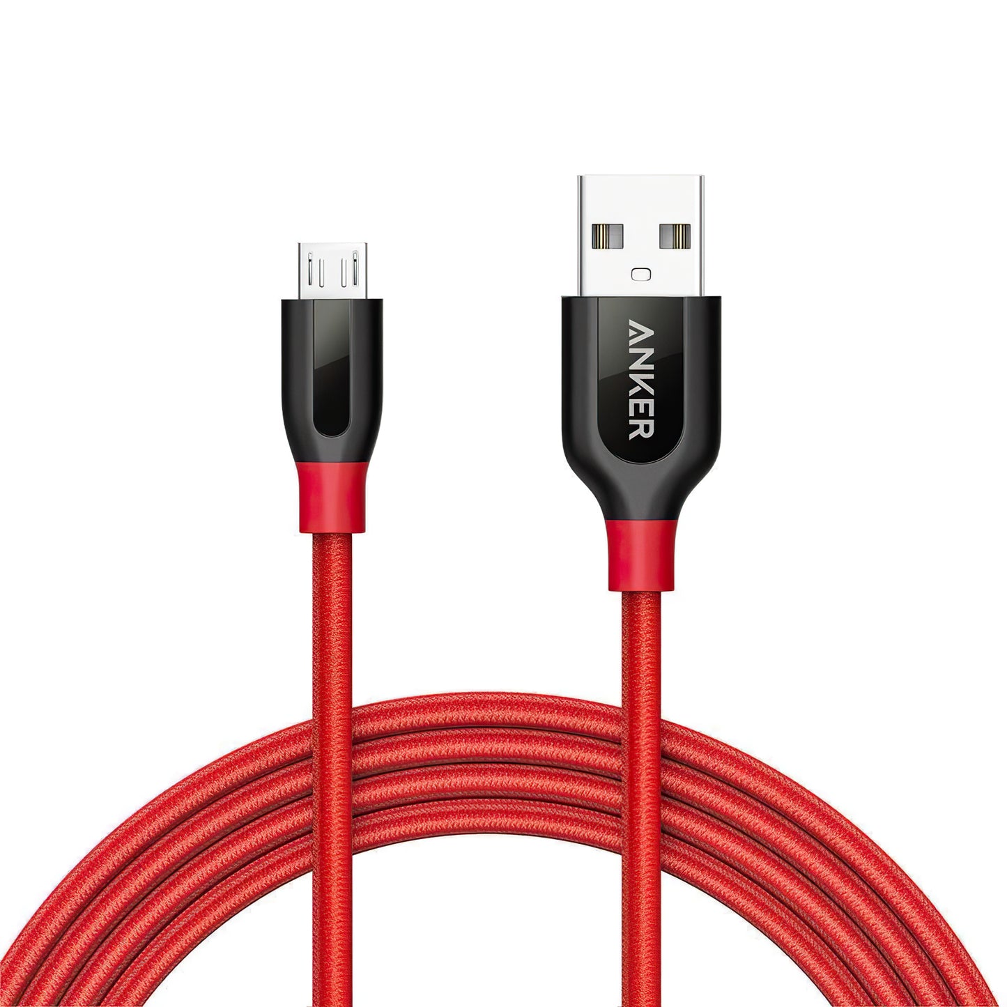 Dátový a nabíjací kábel USB-A - microUSB Anker PowerLine+, 18W, 1.8m, Červený A8143091