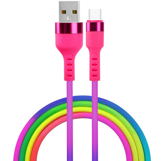 Dátový a nabíjací kábel USB-A - USB-C Setty, 18 W, 1,2 m, viacfarebný KNA-C-1.22.113