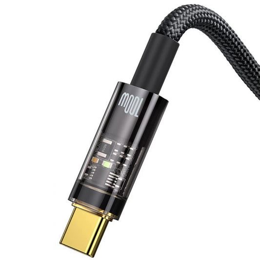 Dátový a nabíjací kábel USB-A na USB-C Baseus Explorer, 100 W, 1 m, čierny CATS000201