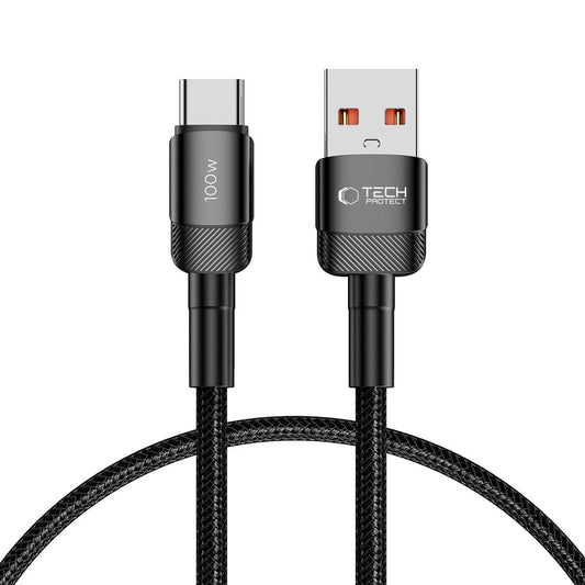 Dátový a nabíjací kábel USB-A na USB-C Tech-Protect Ultraboost EVO, 100 W, 0,5 m, čierny