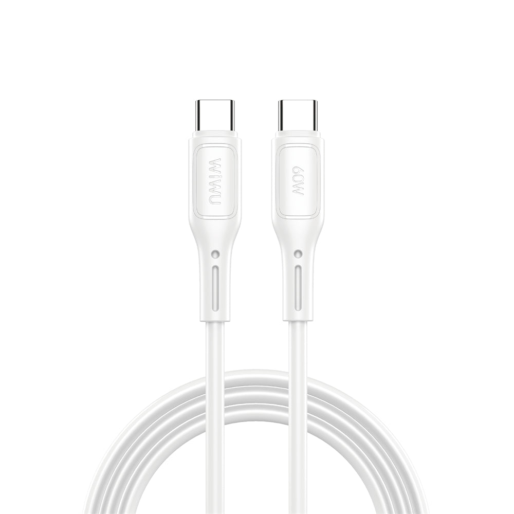 Dátový a nabíjací kábel USB-C - USB-C WiWu Wi-C043E Starlink, 60 W, 1 m, biely
