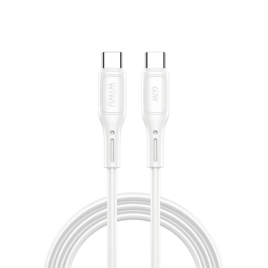 Dátový a nabíjací kábel USB-C - USB-C WiWu Wi-C043E Starlink, 60 W, 1 m, biely