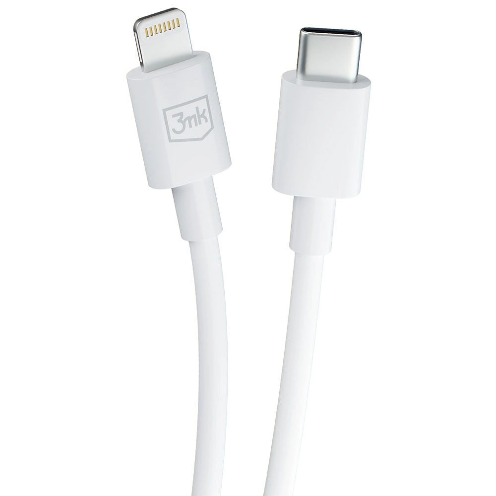 Dátový a nabíjací kábel USB-C - Lightning 3MK Hyper, 20W, 1,2 m, biely