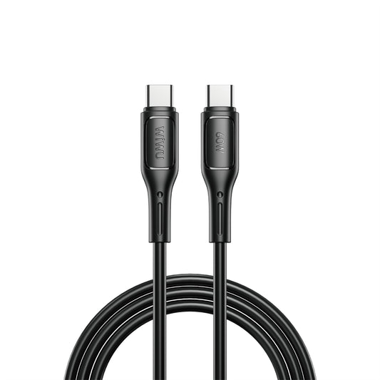 Dátový a nabíjací kábel USB-C - USB-C WiWu Wi-C043E Starlink, 60 W, 1 m, čierny