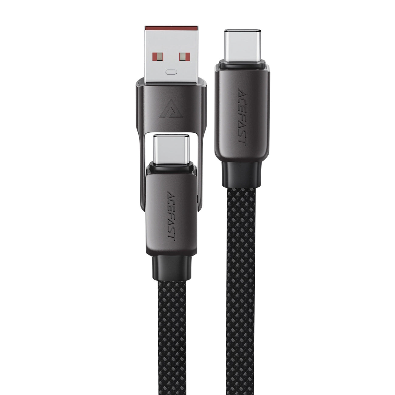 Dátový a nabíjací kábel USB-C - USB-A / USB-C Acefast C13-05, 60W, 0.2m, čierny