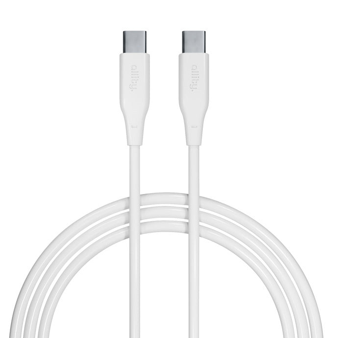 Dátový a nabíjací kábel USB-C - USB-C Allity. AUC-02, 100W, 2m, Biela
