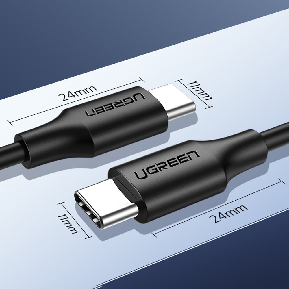 Dátový a nabíjací kábel USB-C - USB-C UGREEN US286, 60W, 1m, čierny