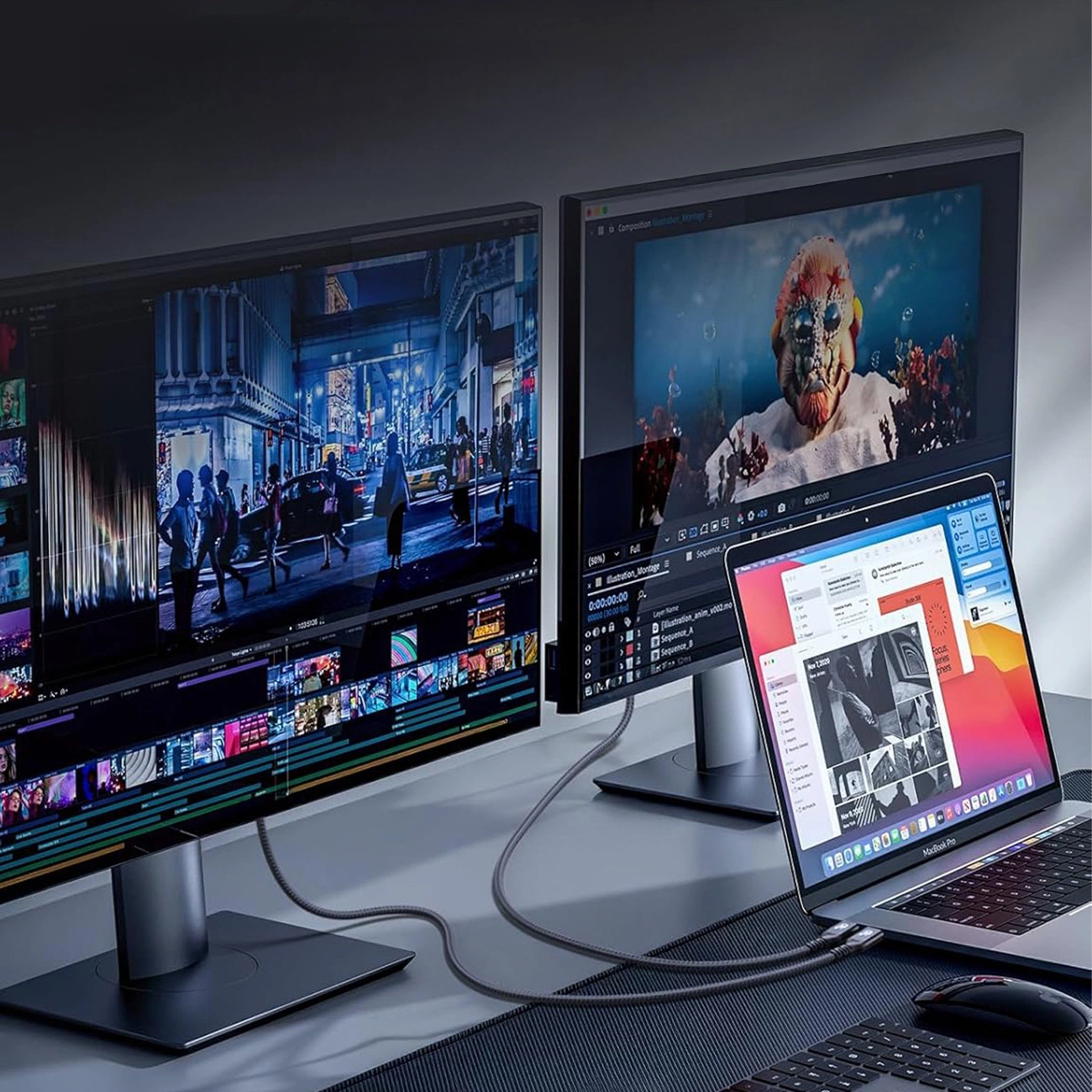 Dátový a nabíjací kábel USB-C - USB-C WZK WPS-UY42S, 240W, 2m, čierny