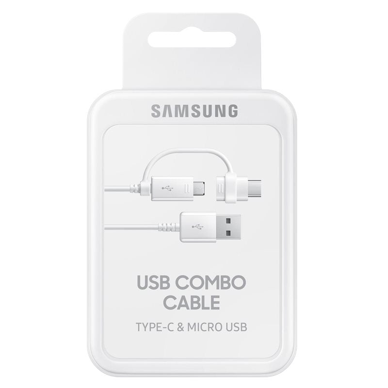Dátový a nabíjací kábel USB-A - USB-C / microUSB Samsung Combo 2in1, 18W, 1.5m, Biely EP-DG930DWEGWW