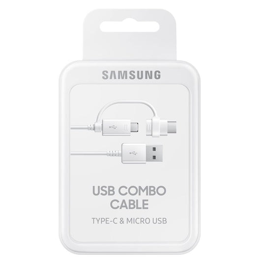 Samsung Combo 2v1 USB-A - USB-C / microUSB dátový a nabíjací kábel 2v1, 18 W, 1,5 m, biely EP-DG930DWEGWWW